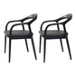 Traditional Style Ash Wood Chair Set Kitchen Dining Room Open Back Arm Chairs Gloss Black 2 Piece Set Clearhalo ' kitchen&dining_furn' 'Dining Chairs' 'Dining Tables & Seating' 'dining_chair' 'furn' 'furn_dining_chair' 'Furniture' 'furniture_dining_chair' 'Kitchen & Dining Furniture' 'kitchen' 4039588