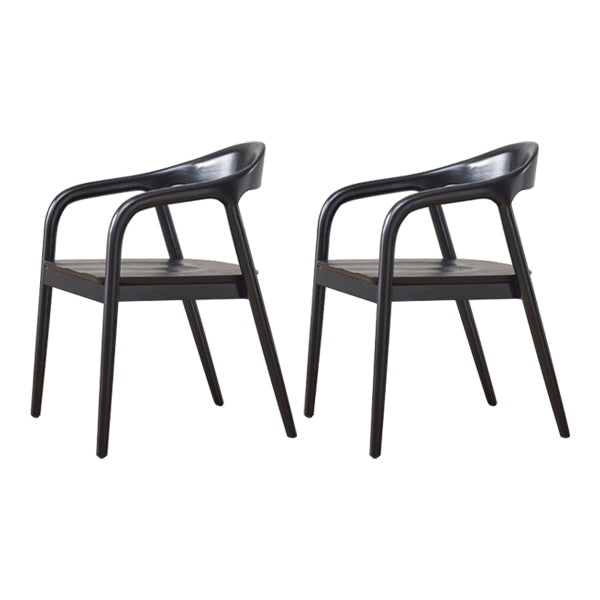 Traditional Style Ash Wood Chair Set Kitchen Dining Room Open Back Arm Chairs Black 2 Piece Set Clearhalo ' kitchen&dining_furn' 'Dining Chairs' 'Dining Tables & Seating' 'dining_chair' 'furn' 'furn_dining_chair' 'Furniture' 'furniture_dining_chair' 'Kitchen & Dining Furniture' 'kitchen' 4039594