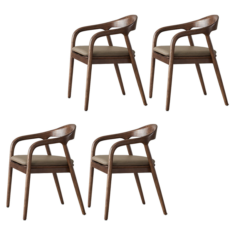 Traditional Style Ash Wood Chair Set Kitchen Dining Room Open Back Arm Chairs Khaki 4 Piece Set Clearhalo ' kitchen&dining_furn' 'Dining Chairs' 'Dining Tables & Seating' 'dining_chair' 'furn' 'furn_dining_chair' 'Furniture' 'furniture_dining_chair' 'Kitchen & Dining Furniture' 'kitchen' 4039598