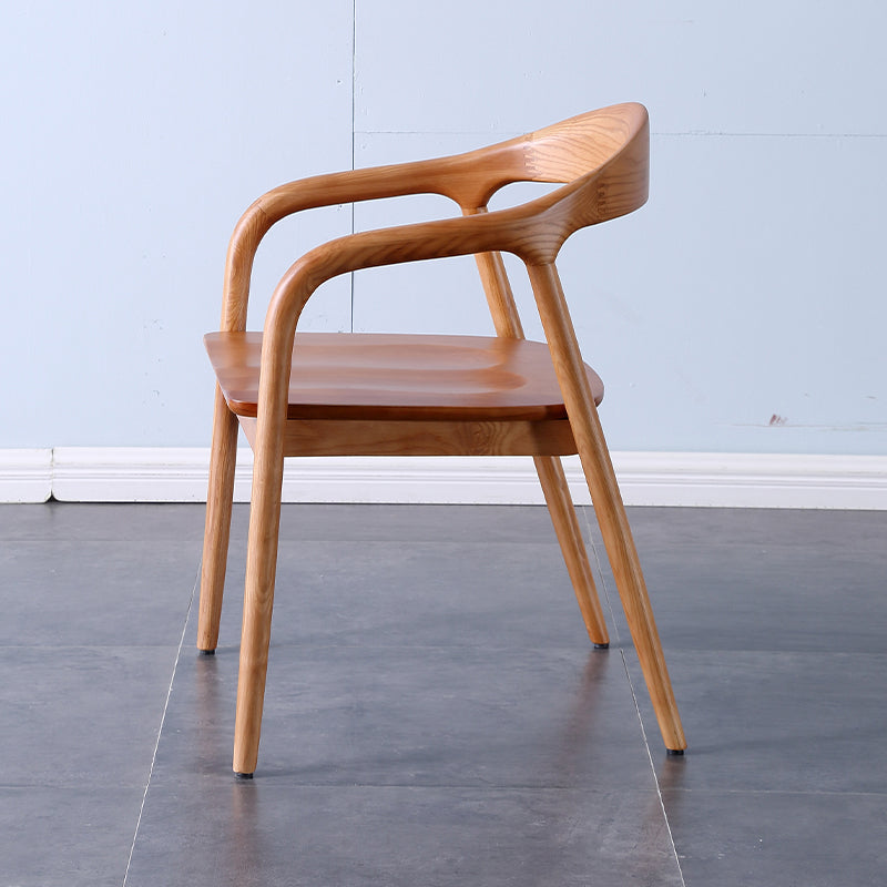 Traditional Style Ash Wood Chair Set Kitchen Dining Room Open Back Arm Chairs Light Brown 1 Piece Clearhalo ' kitchen&dining_furn' 'Dining Chairs' 'Dining Tables & Seating' 'dining_chair' 'furn' 'furn_dining_chair' 'Furniture' 'furniture_dining_chair' 'Kitchen & Dining Furniture' 'kitchen' 4039599