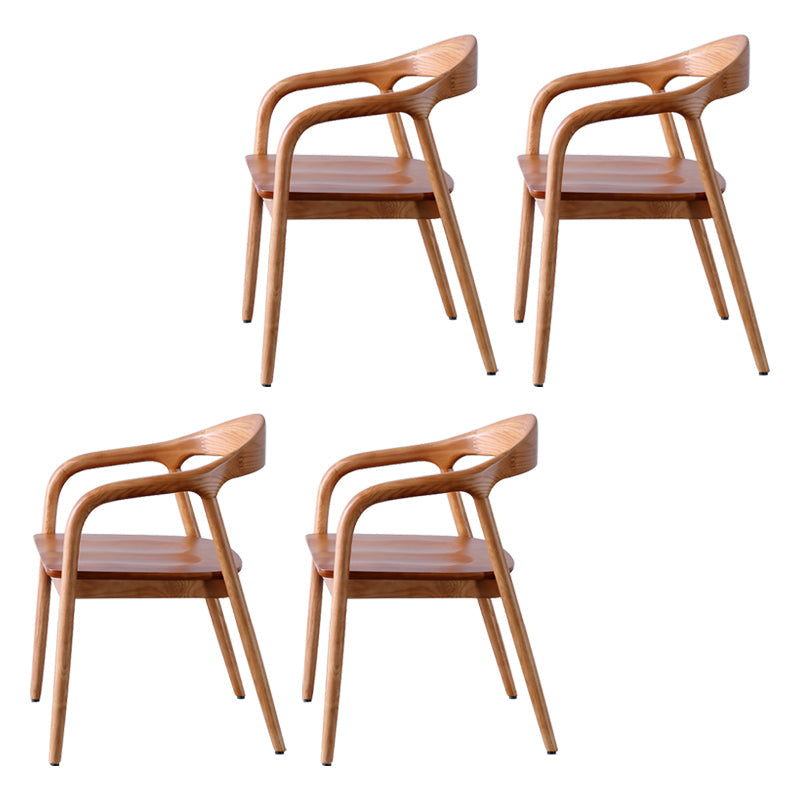 Traditional Style Ash Wood Chair Set Kitchen Dining Room Open Back Arm Chairs Light Brown 4 Piece Set Clearhalo ' kitchen&dining_furn' 'Dining Chairs' 'Dining Tables & Seating' 'dining_chair' 'furn' 'furn_dining_chair' 'Furniture' 'furniture_dining_chair' 'Kitchen & Dining Furniture' 'kitchen' 4039601