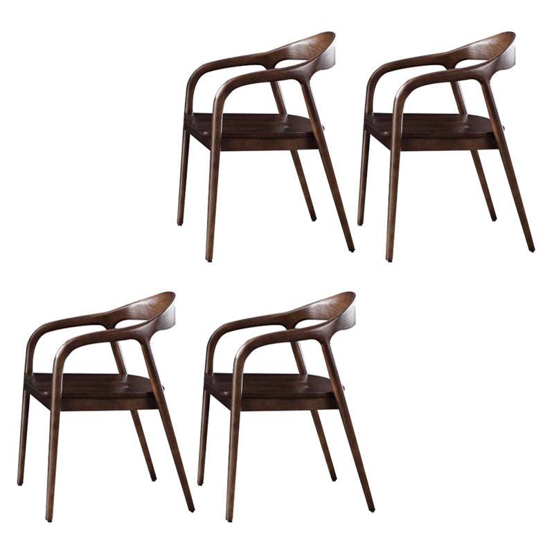 Traditional Style Ash Wood Chair Set Kitchen Dining Room Open Back Arm Chairs Walnut 4 Piece Set Clearhalo ' kitchen&dining_furn' 'Dining Chairs' 'Dining Tables & Seating' 'dining_chair' 'furn' 'furn_dining_chair' 'Furniture' 'furniture_dining_chair' 'Kitchen & Dining Furniture' 'kitchen' 4039603