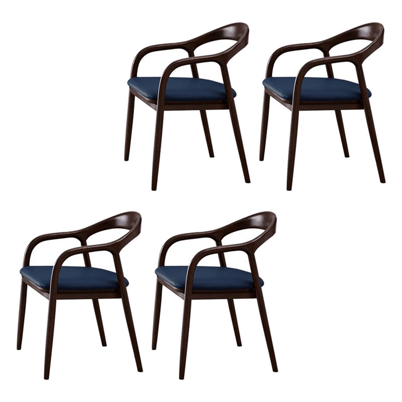 Traditional Solid Ash Wood Chairs Open Back Arm Dining Kitchen Chair Set Dark Blue 4 Piece Set Clearhalo ' kitchen&dining_furn' 'Dining Chairs' 'Dining Tables & Seating' 'dining_chair' 'furn' 'furn_dining_chair' 'Furniture' 'furniture_dining_chair' 'Kitchen & Dining Furniture' 'kitchen' 4039615