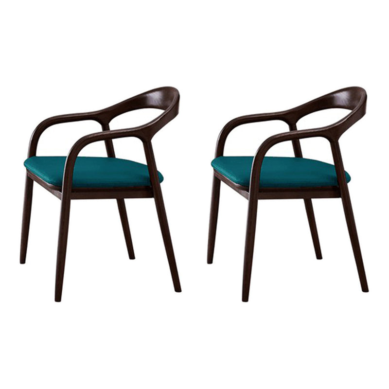 Traditional Solid Ash Wood Chairs Open Back Arm Dining Kitchen Chair Set Blue 2 Piece Set Clearhalo ' kitchen&dining_furn' 'Dining Chairs' 'Dining Tables & Seating' 'dining_chair' 'furn' 'furn_dining_chair' 'Furniture' 'furniture_dining_chair' 'Kitchen & Dining Furniture' 'kitchen' 4039631