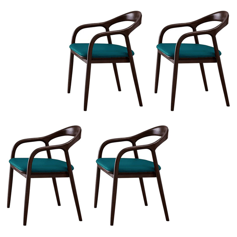 Traditional Solid Ash Wood Chairs Open Back Arm Dining Kitchen Chair Set Blue 4 Piece Set Clearhalo ' kitchen&dining_furn' 'Dining Chairs' 'Dining Tables & Seating' 'dining_chair' 'furn' 'furn_dining_chair' 'Furniture' 'furniture_dining_chair' 'Kitchen & Dining Furniture' 'kitchen' 4039632