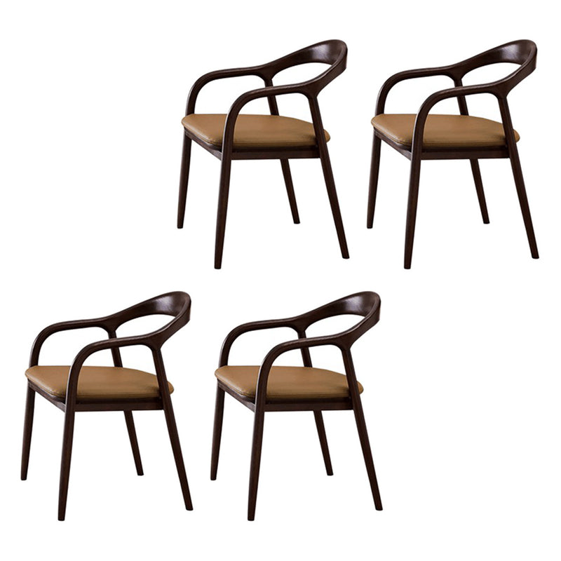 Traditional Solid Ash Wood Chairs Open Back Arm Dining Kitchen Chair Set Coffee 4 Piece Set Clearhalo ' kitchen&dining_furn' 'Dining Chairs' 'Dining Tables & Seating' 'dining_chair' 'furn' 'furn_dining_chair' 'Furniture' 'furniture_dining_chair' 'Kitchen & Dining Furniture' 'kitchen' 4039635