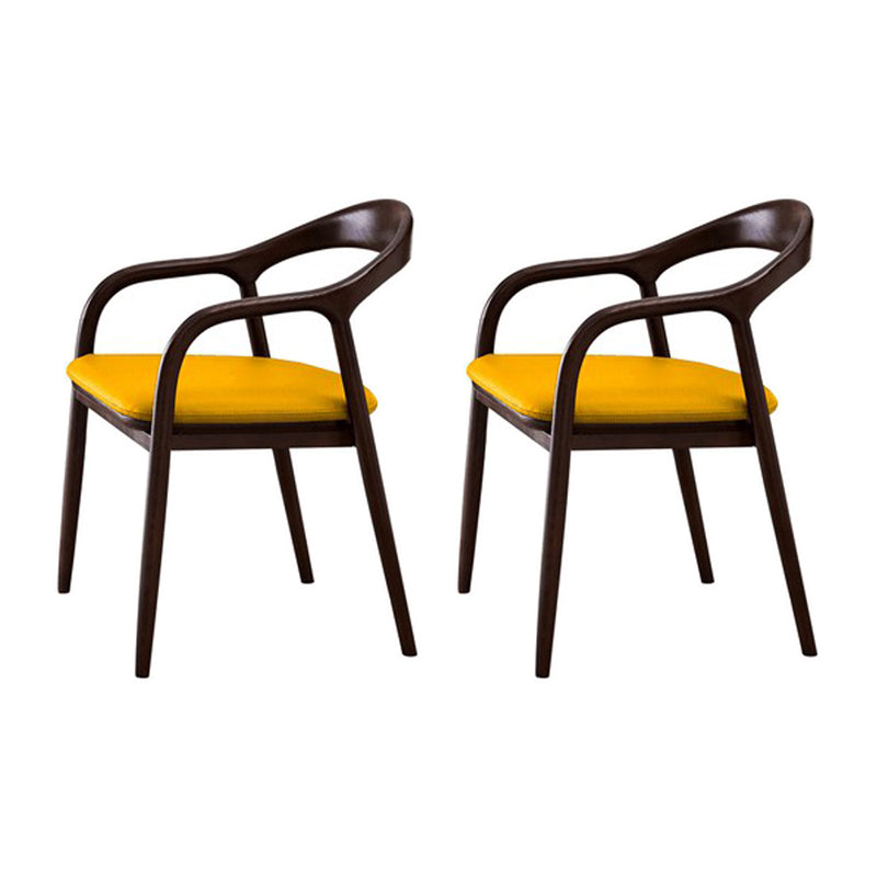 Traditional Solid Ash Wood Chairs Open Back Arm Dining Kitchen Chair Set Yellow 2 Piece Set Clearhalo ' kitchen&dining_furn' 'Dining Chairs' 'Dining Tables & Seating' 'dining_chair' 'furn' 'furn_dining_chair' 'Furniture' 'furniture_dining_chair' 'Kitchen & Dining Furniture' 'kitchen' 4039637