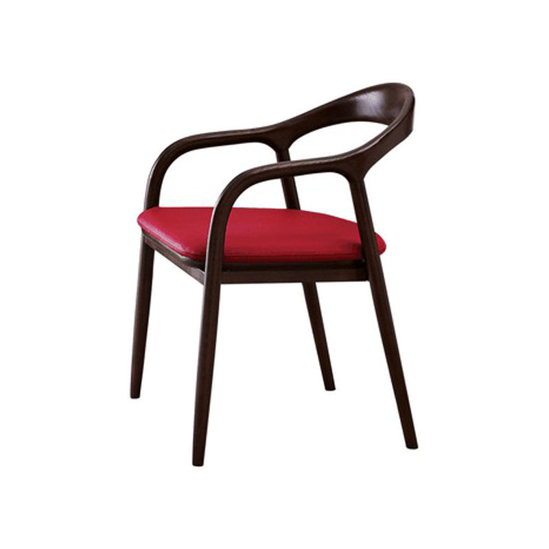 Traditional Solid Ash Wood Chairs Open Back Arm Dining Kitchen Chair Set Red 1 Piece Clearhalo ' kitchen&dining_furn' 'Dining Chairs' 'Dining Tables & Seating' 'dining_chair' 'furn' 'furn_dining_chair' 'Furniture' 'furniture_dining_chair' 'Kitchen & Dining Furniture' 'kitchen' 4039639