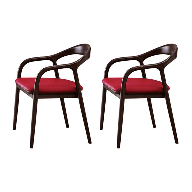 Traditional Solid Ash Wood Chairs Open Back Arm Dining Kitchen Chair Set Red 2 Piece Set Clearhalo ' kitchen&dining_furn' 'Dining Chairs' 'Dining Tables & Seating' 'dining_chair' 'furn' 'furn_dining_chair' 'Furniture' 'furniture_dining_chair' 'Kitchen & Dining Furniture' 'kitchen' 4039640