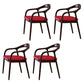 Traditional Solid Ash Wood Chairs Open Back Arm Dining Kitchen Chair Set Red 4 Piece Set Clearhalo ' kitchen&dining_furn' 'Dining Chairs' 'Dining Tables & Seating' 'dining_chair' 'furn' 'furn_dining_chair' 'Furniture' 'furniture_dining_chair' 'Kitchen & Dining Furniture' 'kitchen' 4039641