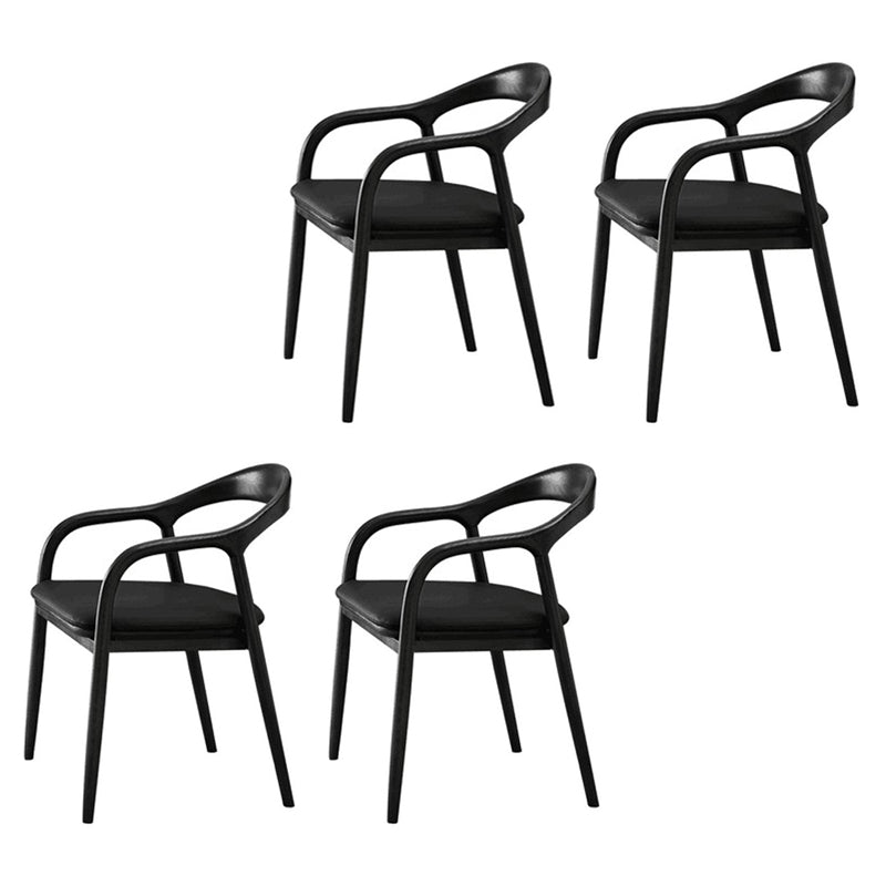 Traditional Solid Ash Wood Chairs Open Back Arm Dining Kitchen Chair Set Black 4 Piece Set Clearhalo ' kitchen&dining_furn' 'Dining Chairs' 'Dining Tables & Seating' 'dining_chair' 'furn' 'furn_dining_chair' 'Furniture' 'furniture_dining_chair' 'Kitchen & Dining Furniture' 'kitchen' 4039647