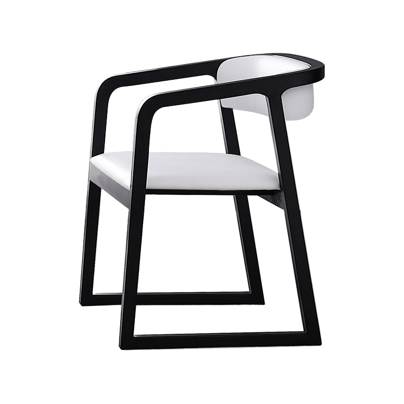 Traditional Solid Ash Wood Chairs Kitchen Dining Open Back Arm Chair Set White-Black 1 Piece Clearhalo ' kitchen&dining_furn' 'Dining Chairs' 'Dining Tables & Seating' 'dining_chair' 'furn' 'furn_dining_chair' 'Furniture' 'furniture_dining_chair' 'Kitchen & Dining Furniture' 'kitchen' 4039653