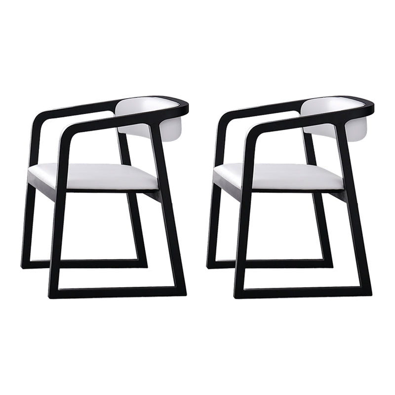 Traditional Solid Ash Wood Chairs Kitchen Dining Open Back Arm Chair Set White-Black 2 Piece Set Clearhalo ' kitchen&dining_furn' 'Dining Chairs' 'Dining Tables & Seating' 'dining_chair' 'furn' 'furn_dining_chair' 'Furniture' 'furniture_dining_chair' 'Kitchen & Dining Furniture' 'kitchen' 4039654