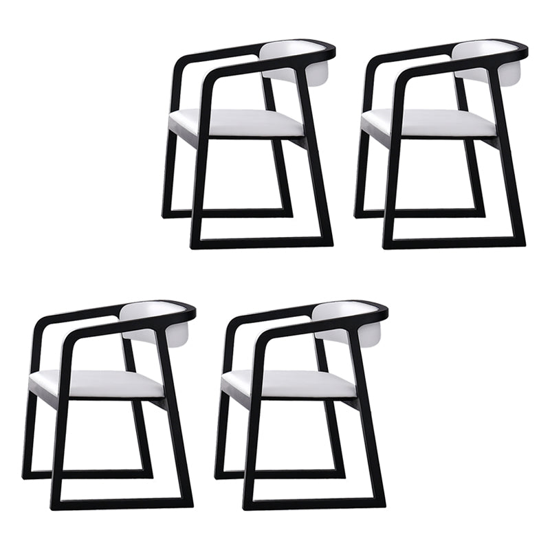 Traditional Solid Ash Wood Chairs Kitchen Dining Open Back Arm Chair Set White-Black 4 Piece Set Clearhalo ' kitchen&dining_furn' 'Dining Chairs' 'Dining Tables & Seating' 'dining_chair' 'furn' 'furn_dining_chair' 'Furniture' 'furniture_dining_chair' 'Kitchen & Dining Furniture' 'kitchen' 4039656