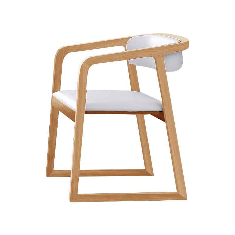 Traditional Solid Ash Wood Chairs Kitchen Dining Open Back Arm Chair Set Off-White 1 Piece Clearhalo ' kitchen&dining_furn' 'Dining Chairs' 'Dining Tables & Seating' 'dining_chair' 'furn' 'furn_dining_chair' 'Furniture' 'furniture_dining_chair' 'Kitchen & Dining Furniture' 'kitchen' 4039659