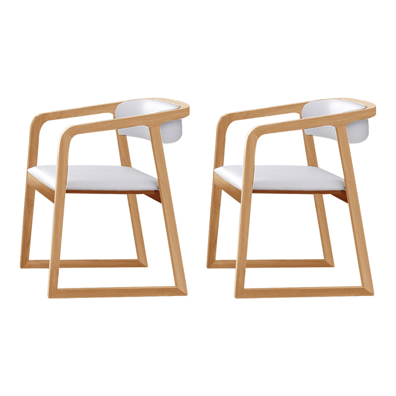 Traditional Solid Ash Wood Chairs Kitchen Dining Open Back Arm Chair Set Off-White 2 Piece Set Clearhalo ' kitchen&dining_furn' 'Dining Chairs' 'Dining Tables & Seating' 'dining_chair' 'furn' 'furn_dining_chair' 'Furniture' 'furniture_dining_chair' 'Kitchen & Dining Furniture' 'kitchen' 4039661