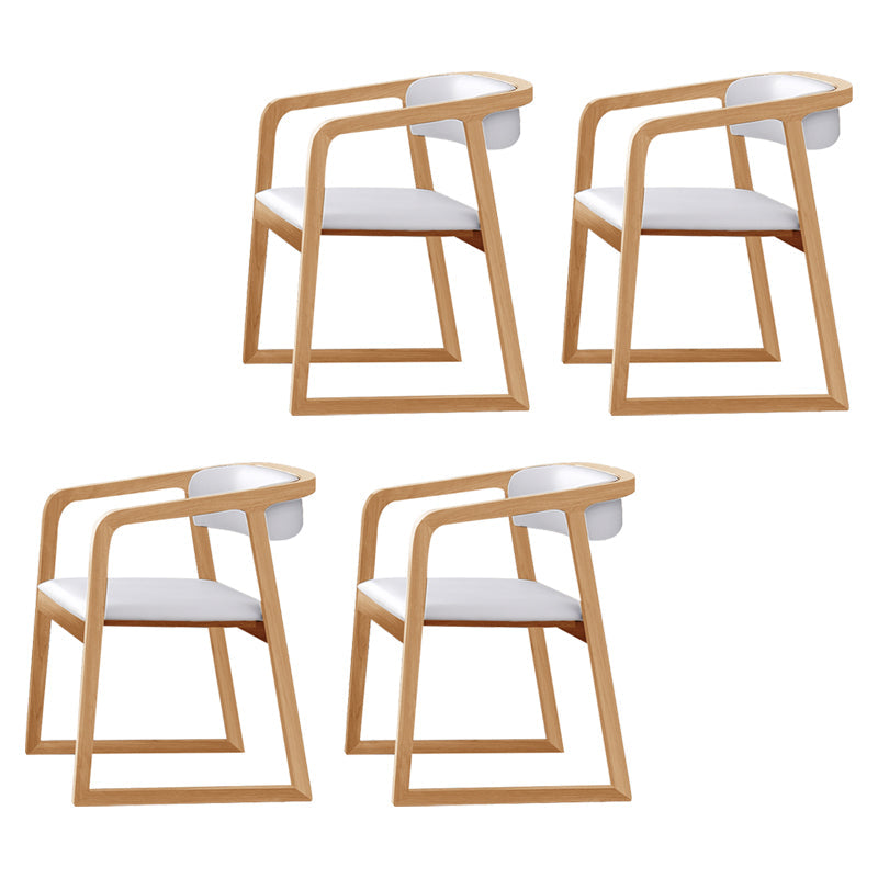 Traditional Solid Ash Wood Chairs Kitchen Dining Open Back Arm Chair Set Off-White 4 Piece Set Clearhalo ' kitchen&dining_furn' 'Dining Chairs' 'Dining Tables & Seating' 'dining_chair' 'furn' 'furn_dining_chair' 'Furniture' 'furniture_dining_chair' 'Kitchen & Dining Furniture' 'kitchen' 4039663
