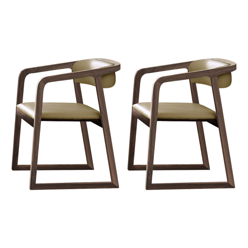 Traditional Solid Ash Wood Chairs Kitchen Dining Open Back Arm Chair Set Khaki 2 Piece Set Clearhalo ' kitchen&dining_furn' 'Dining Chairs' 'Dining Tables & Seating' 'dining_chair' 'furn' 'furn_dining_chair' 'Furniture' 'furniture_dining_chair' 'Kitchen & Dining Furniture' 'kitchen' 4039666