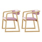 Traditional Solid Ash Wood Chairs Kitchen Dining Open Back Arm Chair Set Pink 2 Piece Set Clearhalo ' kitchen&dining_furn' 'Dining Chairs' 'Dining Tables & Seating' 'dining_chair' 'furn' 'furn_dining_chair' 'Furniture' 'furniture_dining_chair' 'Kitchen & Dining Furniture' 'kitchen' 4039669