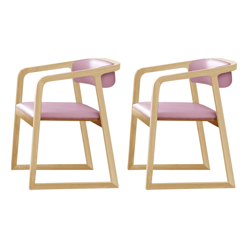 Traditional Solid Ash Wood Chairs Kitchen Dining Open Back Arm Chair Set Pink 2 Piece Set Clearhalo ' kitchen&dining_furn' 'Dining Chairs' 'Dining Tables & Seating' 'dining_chair' 'furn' 'furn_dining_chair' 'Furniture' 'furniture_dining_chair' 'Kitchen & Dining Furniture' 'kitchen' 4039669