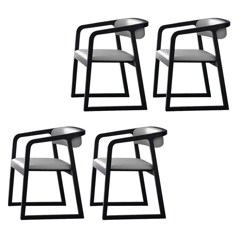 Traditional Solid Ash Wood Chairs Kitchen Dining Open Back Arm Chair Set Grey 4 Piece Set Clearhalo ' kitchen&dining_furn' 'Dining Chairs' 'Dining Tables & Seating' 'dining_chair' 'furn' 'furn_dining_chair' 'Furniture' 'furniture_dining_chair' 'Kitchen & Dining Furniture' 'kitchen' 4039673