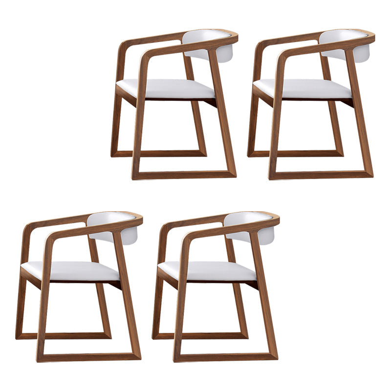 Traditional Solid Ash Wood Chairs Kitchen Dining Open Back Arm Chair Set White 4 Piece Set Clearhalo ' kitchen&dining_furn' 'Dining Chairs' 'Dining Tables & Seating' 'dining_chair' 'furn' 'furn_dining_chair' 'Furniture' 'furniture_dining_chair' 'Kitchen & Dining Furniture' 'kitchen' 4039676