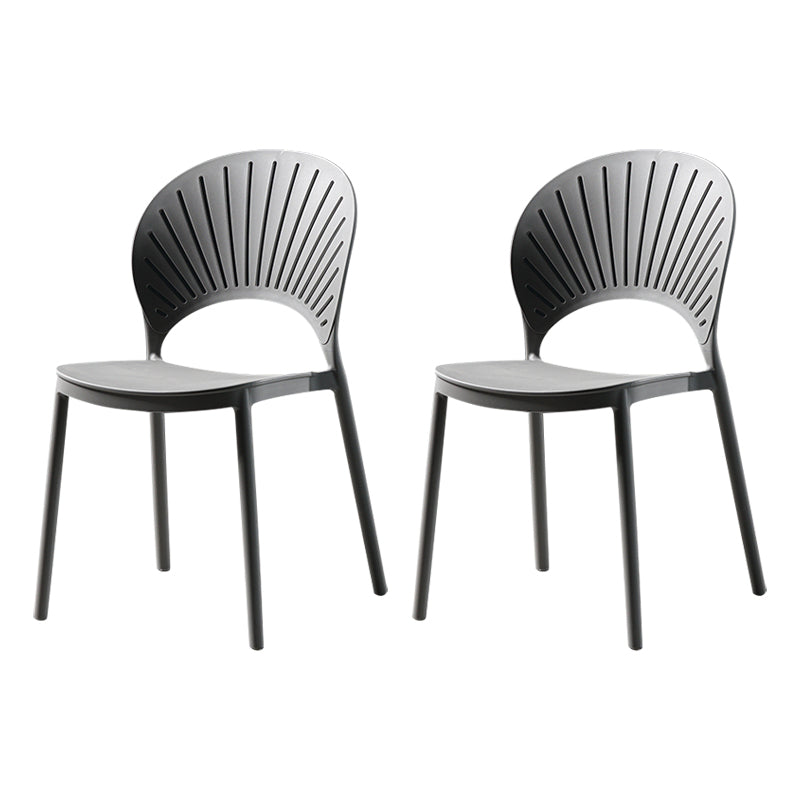Contemporary Style Dining Chairs Plastic Dining Armless Side Chairs for Kitchen Grey 2 Piece Set Clearhalo ' kitchen&dining_furn' 'Dining Chairs' 'Dining Tables & Seating' 'dining_chair' 'furn' 'furn_dining_chair' 'Furniture' 'furniture_dining_chair' 'Kitchen & Dining Furniture' 'kitchen' 4039681