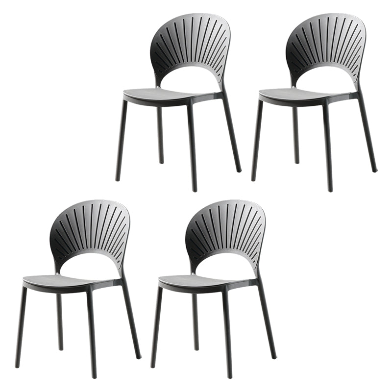Contemporary Style Dining Chairs Plastic Dining Armless Side Chairs for Kitchen Grey 4 Piece Set Clearhalo ' kitchen&dining_furn' 'Dining Chairs' 'Dining Tables & Seating' 'dining_chair' 'furn' 'furn_dining_chair' 'Furniture' 'furniture_dining_chair' 'Kitchen & Dining Furniture' 'kitchen' 4039683