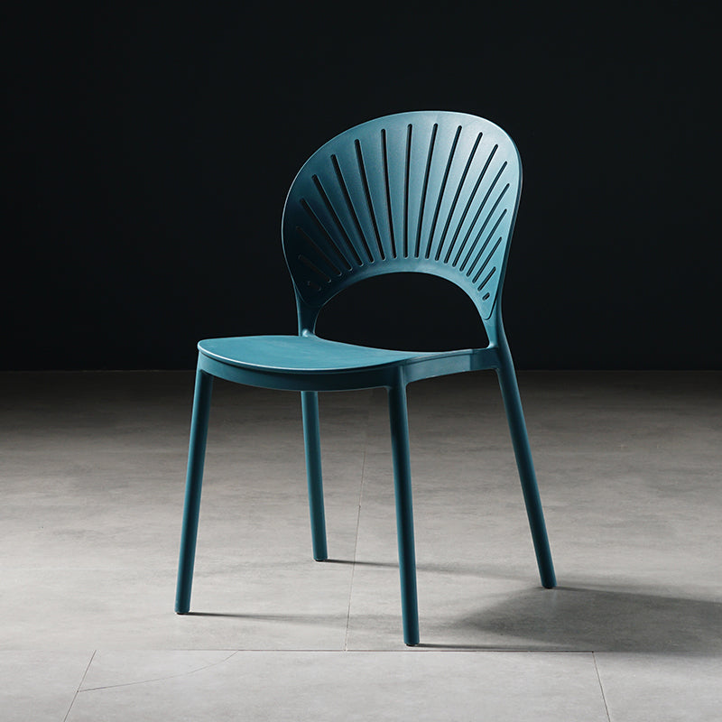 Contemporary Style Dining Chairs Plastic Dining Armless Side Chairs for Kitchen Peacock Blue 1 Piece Clearhalo ' kitchen&dining_furn' 'Dining Chairs' 'Dining Tables & Seating' 'dining_chair' 'furn' 'furn_dining_chair' 'Furniture' 'furniture_dining_chair' 'Kitchen & Dining Furniture' 'kitchen' 4039696