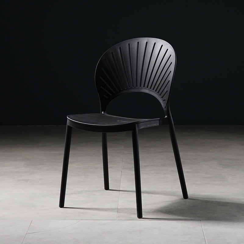 Contemporary Style Dining Chairs Plastic Dining Armless Side Chairs for Kitchen Black 1 Piece Clearhalo ' kitchen&dining_furn' 'Dining Chairs' 'Dining Tables & Seating' 'dining_chair' 'furn' 'furn_dining_chair' 'Furniture' 'furniture_dining_chair' 'Kitchen & Dining Furniture' 'kitchen' 4039702