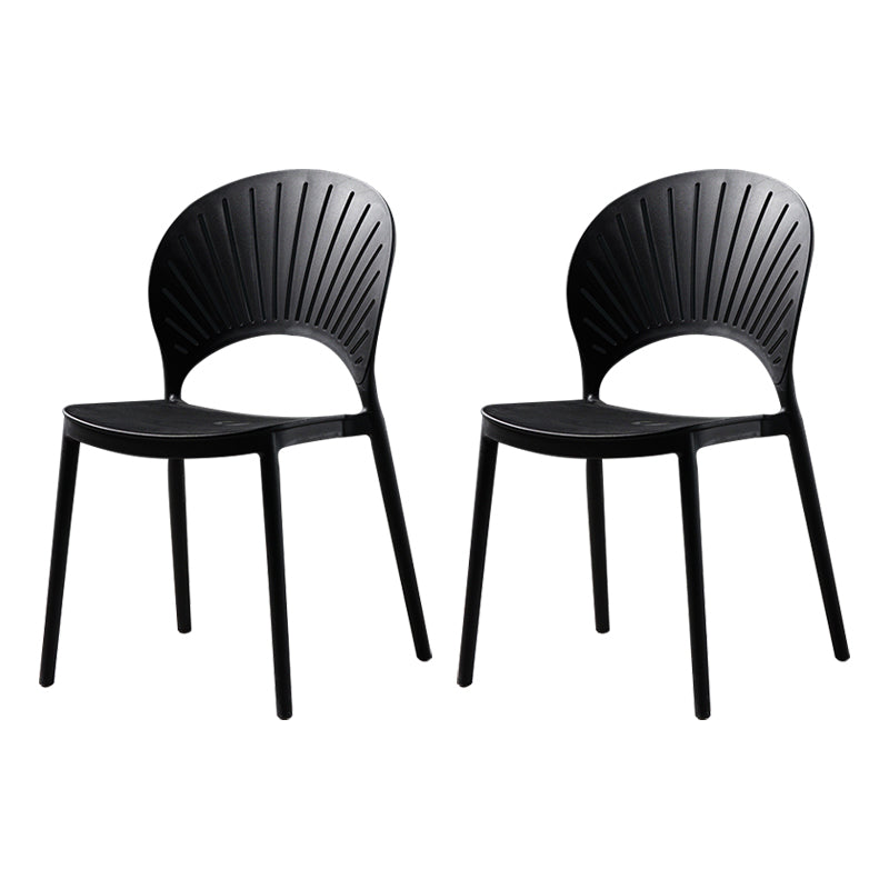 Contemporary Style Dining Chairs Plastic Dining Armless Side Chairs for Kitchen Black 2 Piece Set Clearhalo ' kitchen&dining_furn' 'Dining Chairs' 'Dining Tables & Seating' 'dining_chair' 'furn' 'furn_dining_chair' 'Furniture' 'furniture_dining_chair' 'Kitchen & Dining Furniture' 'kitchen' 4039703