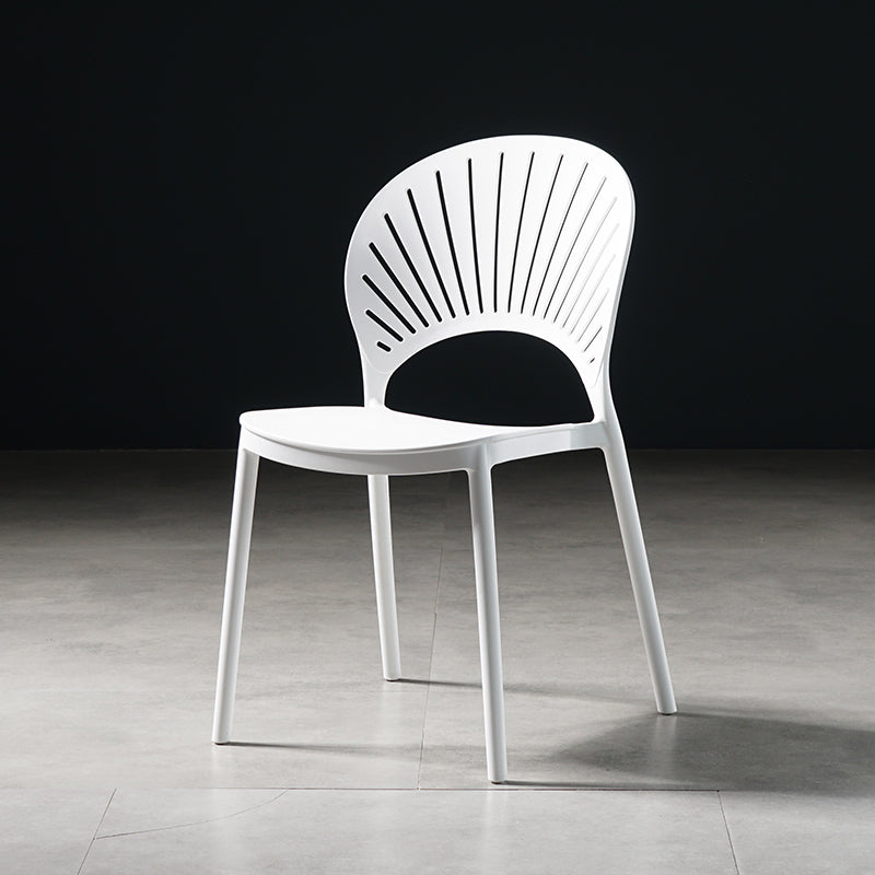 Contemporary Style Dining Chairs Plastic Dining Armless Side Chairs for Kitchen White 1 Piece Clearhalo ' kitchen&dining_furn' 'Dining Chairs' 'Dining Tables & Seating' 'dining_chair' 'furn' 'furn_dining_chair' 'Furniture' 'furniture_dining_chair' 'Kitchen & Dining Furniture' 'kitchen' 4039705