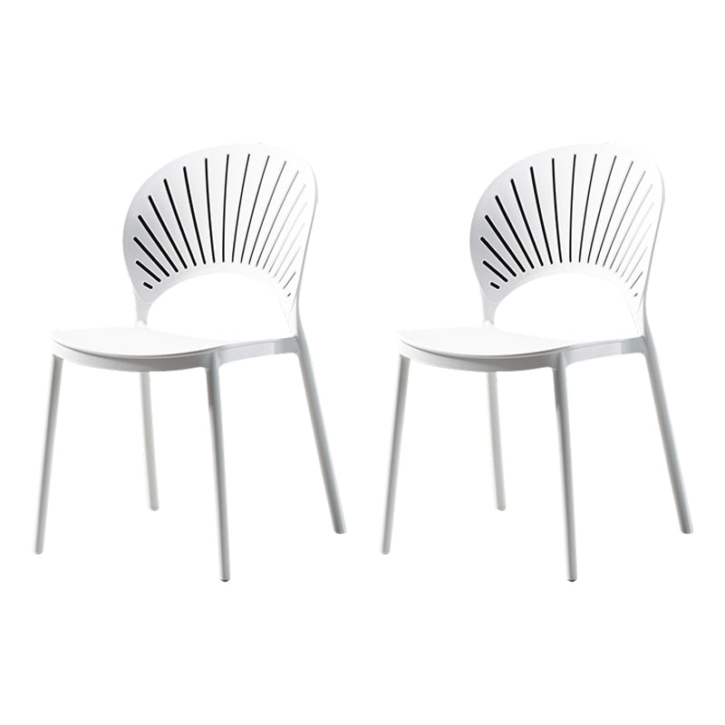 Contemporary Style Dining Chairs Plastic Dining Armless Side Chairs for Kitchen White 2 Piece Set Clearhalo ' kitchen&dining_furn' 'Dining Chairs' 'Dining Tables & Seating' 'dining_chair' 'furn' 'furn_dining_chair' 'Furniture' 'furniture_dining_chair' 'Kitchen & Dining Furniture' 'kitchen' 4039706