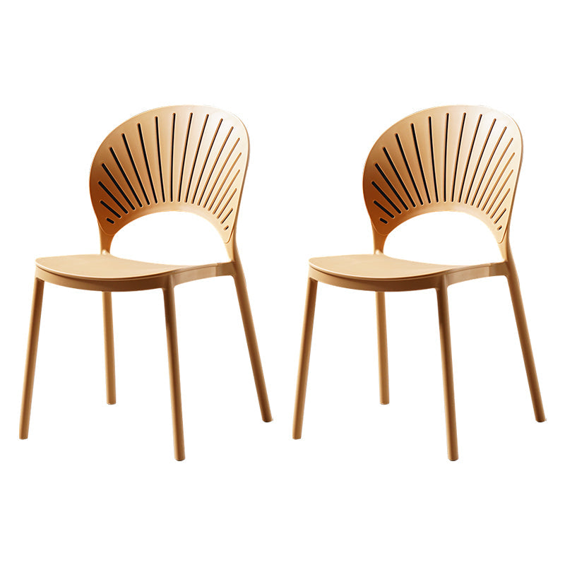 Contemporary Style Dining Chairs Plastic Dining Armless Side Chairs for Kitchen Light Yellow 2 Piece Set Clearhalo ' kitchen&dining_furn' 'Dining Chairs' 'Dining Tables & Seating' 'dining_chair' 'furn' 'furn_dining_chair' 'Furniture' 'furniture_dining_chair' 'Kitchen & Dining Furniture' 'kitchen' 4039709