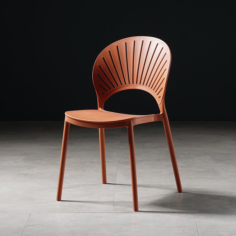 Contemporary Style Dining Chairs Plastic Dining Armless Side Chairs for Kitchen Orange 1 Piece Clearhalo ' kitchen&dining_furn' 'Dining Chairs' 'Dining Tables & Seating' 'dining_chair' 'furn' 'furn_dining_chair' 'Furniture' 'furniture_dining_chair' 'Kitchen & Dining Furniture' 'kitchen' 4039711