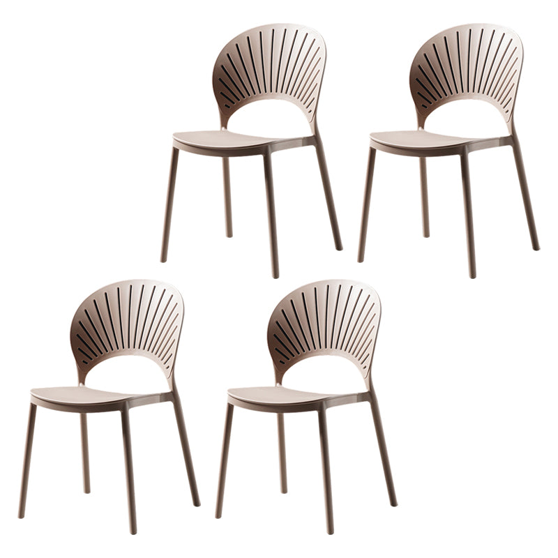 Contemporary Style Dining Chairs Plastic Dining Armless Side Chairs for Kitchen Camel 4 Piece Set Clearhalo ' kitchen&dining_furn' 'Dining Chairs' 'Dining Tables & Seating' 'dining_chair' 'furn' 'furn_dining_chair' 'Furniture' 'furniture_dining_chair' 'Kitchen & Dining Furniture' 'kitchen' 4039716
