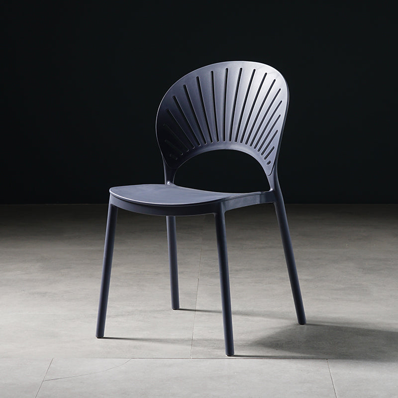 Contemporary Style Dining Chairs Plastic Dining Armless Side Chairs for Kitchen Dark Blue 1 Piece Clearhalo ' kitchen&dining_furn' 'Dining Chairs' 'Dining Tables & Seating' 'dining_chair' 'furn' 'furn_dining_chair' 'Furniture' 'furniture_dining_chair' 'Kitchen & Dining Furniture' 'kitchen' 4039717