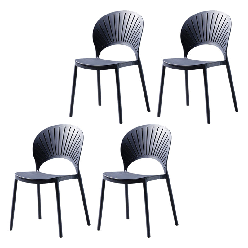 Contemporary Style Dining Chairs Plastic Dining Armless Side Chairs for Kitchen Dark Blue 4 Piece Set Clearhalo ' kitchen&dining_furn' 'Dining Chairs' 'Dining Tables & Seating' 'dining_chair' 'furn' 'furn_dining_chair' 'Furniture' 'furniture_dining_chair' 'Kitchen & Dining Furniture' 'kitchen' 4039719