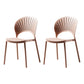 Contemporary Style Dining Chairs Plastic Dining Armless Side Chairs for Kitchen Pink 2 Piece Set Clearhalo ' kitchen&dining_furn' 'Dining Chairs' 'Dining Tables & Seating' 'dining_chair' 'furn' 'furn_dining_chair' 'Furniture' 'furniture_dining_chair' 'Kitchen & Dining Furniture' 'kitchen' 4039721