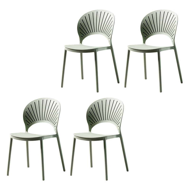 Contemporary Style Dining Chairs Plastic Dining Armless Side Chairs for Kitchen Light Green 4 Piece Set Clearhalo ' kitchen&dining_furn' 'Dining Chairs' 'Dining Tables & Seating' 'dining_chair' 'furn' 'furn_dining_chair' 'Furniture' 'furniture_dining_chair' 'Kitchen & Dining Furniture' 'kitchen' 4039725