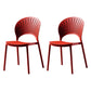 Contemporary Style Dining Chairs Plastic Dining Armless Side Chairs for Kitchen Red 2 Piece Set Clearhalo ' kitchen&dining_furn' 'Dining Chairs' 'Dining Tables & Seating' 'dining_chair' 'furn' 'furn_dining_chair' 'Furniture' 'furniture_dining_chair' 'Kitchen & Dining Furniture' 'kitchen' 4039727