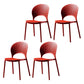 Contemporary Style Dining Chairs Plastic Dining Armless Side Chairs for Kitchen Red 4 Piece Set Clearhalo ' kitchen&dining_furn' 'Dining Chairs' 'Dining Tables & Seating' 'dining_chair' 'furn' 'furn_dining_chair' 'Furniture' 'furniture_dining_chair' 'Kitchen & Dining Furniture' 'kitchen' 4039728