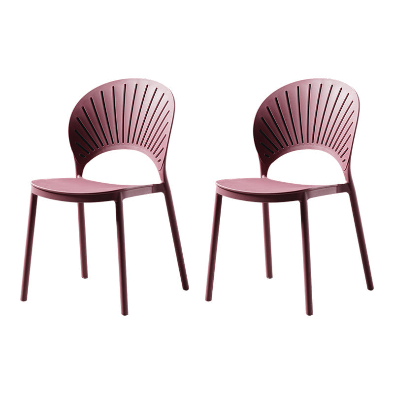 Contemporary Style Dining Chairs Plastic Dining Armless Side Chairs for Kitchen Purple 2 Piece Set Clearhalo ' kitchen&dining_furn' 'Dining Chairs' 'Dining Tables & Seating' 'dining_chair' 'furn' 'furn_dining_chair' 'Furniture' 'furniture_dining_chair' 'Kitchen & Dining Furniture' 'kitchen' 4039730