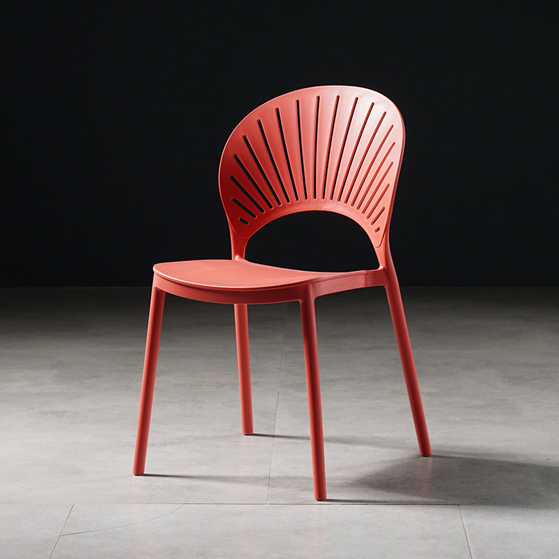 Contemporary Style Dining Chairs Plastic Dining Armless Side Chairs for Kitchen Light Red 1 Piece Clearhalo ' kitchen&dining_furn' 'Dining Chairs' 'Dining Tables & Seating' 'dining_chair' 'furn' 'furn_dining_chair' 'Furniture' 'furniture_dining_chair' 'Kitchen & Dining Furniture' 'kitchen' 4039732