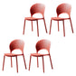 Contemporary Style Dining Chairs Plastic Dining Armless Side Chairs for Kitchen Light Red 4 Piece Set Clearhalo ' kitchen&dining_furn' 'Dining Chairs' 'Dining Tables & Seating' 'dining_chair' 'furn' 'furn_dining_chair' 'Furniture' 'furniture_dining_chair' 'Kitchen & Dining Furniture' 'kitchen' 4039734