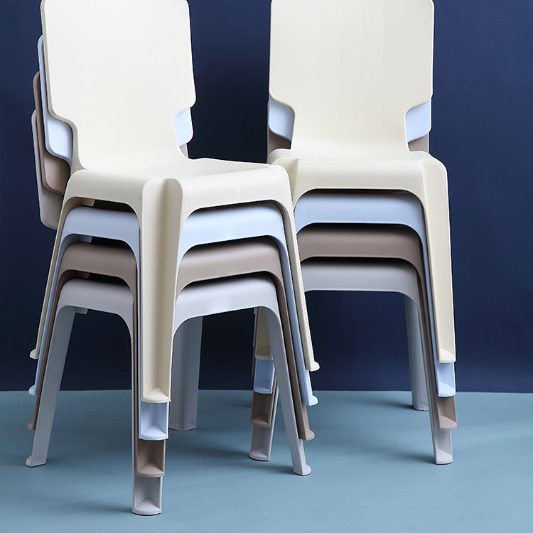 Contemporary Style Plastic Dining Armless Chair Solid Back Dining Chairs for Home Clearhalo ' kitchen&dining_furn' 'Dining Chairs' 'Dining Tables & Seating' 'dining_chair' 'furn' 'furn_dining_chair' 'Furniture' 'furniture_dining_chair' 'Kitchen & Dining Furniture' 'kitchen' 4039736