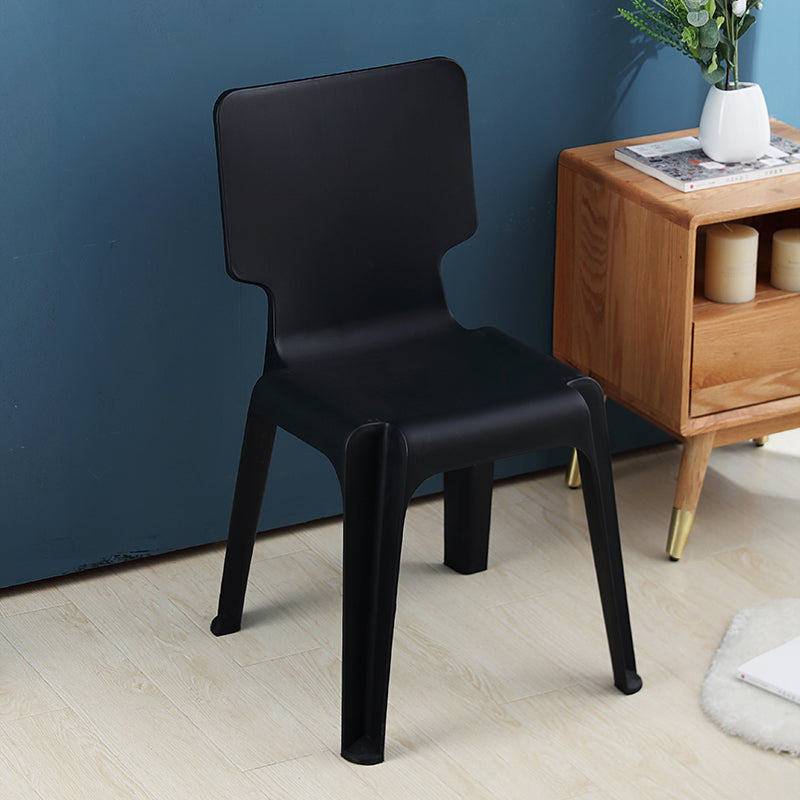 Contemporary Style Plastic Dining Armless Chair Solid Back Dining Chairs for Home Black 1 Piece Clearhalo ' kitchen&dining_furn' 'Dining Chairs' 'Dining Tables & Seating' 'dining_chair' 'furn' 'furn_dining_chair' 'Furniture' 'furniture_dining_chair' 'Kitchen & Dining Furniture' 'kitchen' 4039737