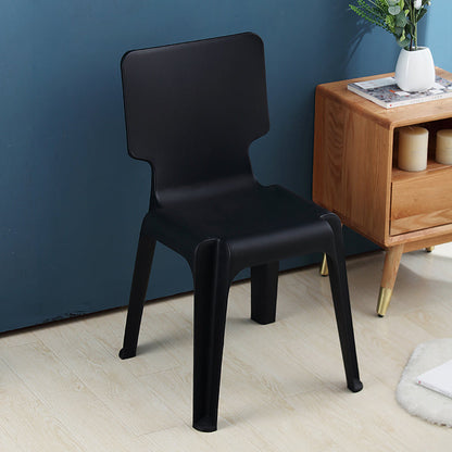 Contemporary Style Plastic Dining Armless Chair Solid Back Dining Chairs for Home Black 1 Piece Clearhalo ' kitchen&dining_furn' 'Dining Chairs' 'Dining Tables & Seating' 'dining_chair' 'furn' 'furn_dining_chair' 'Furniture' 'furniture_dining_chair' 'Kitchen & Dining Furniture' 'kitchen' 4039737