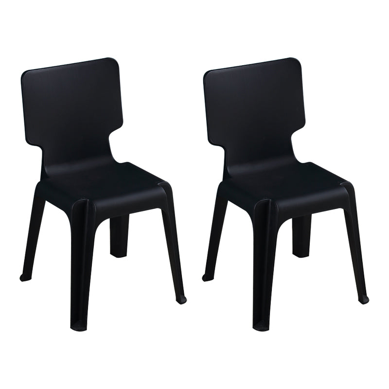 Contemporary Style Plastic Dining Armless Chair Solid Back Dining Chairs for Home Black 2 Piece Set Clearhalo ' kitchen&dining_furn' 'Dining Chairs' 'Dining Tables & Seating' 'dining_chair' 'furn' 'furn_dining_chair' 'Furniture' 'furniture_dining_chair' 'Kitchen & Dining Furniture' 'kitchen' 4039739