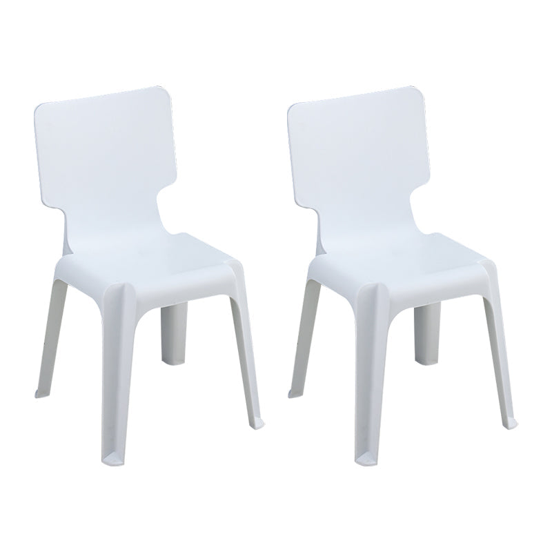 Contemporary Style Plastic Dining Armless Chair Solid Back Dining Chairs for Home White 2 Piece Set Clearhalo ' kitchen&dining_furn' 'Dining Chairs' 'Dining Tables & Seating' 'dining_chair' 'furn' 'furn_dining_chair' 'Furniture' 'furniture_dining_chair' 'Kitchen & Dining Furniture' 'kitchen' 4039744